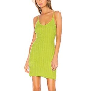 LPA x REVOLVE Sarah Dress Lime XS Kint Tank Dress body con mini dress